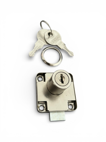 Broaste si yale - Set încuietoare mobilier, yala AVI®, argintiu, cilindru 22 mm, Ø 19 mm, 2 chei incluse, AVI-1616