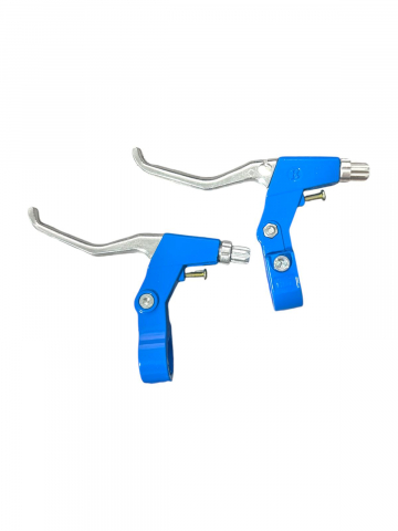 Frane bicicleta - Set manere frana bicicleta din aluminiu, 14 cm, albastre, AVI-4332
