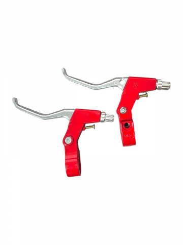 Frane bicicleta - Set manere frana bicicleta din aluminiu, rosu, 14cm, AVI-4332