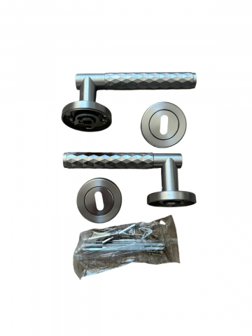 Set manere pentru usa interior, argintiu, model AVI-4292 [3]