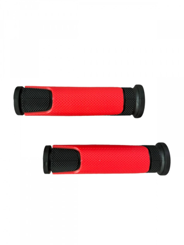 Accesorii si piese de schimb biciclete - Set mansoane silicon pentru manere bicicleta, negru - rosu, AVI-4352