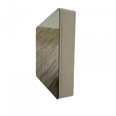 Set mobilier baie suspendat din compozit mineral, corp 80x50x46 cm cu blat 2 cm și lavoar inclus, dulap cu oglindă 80x70x14 cm, AVI-4110 [1]