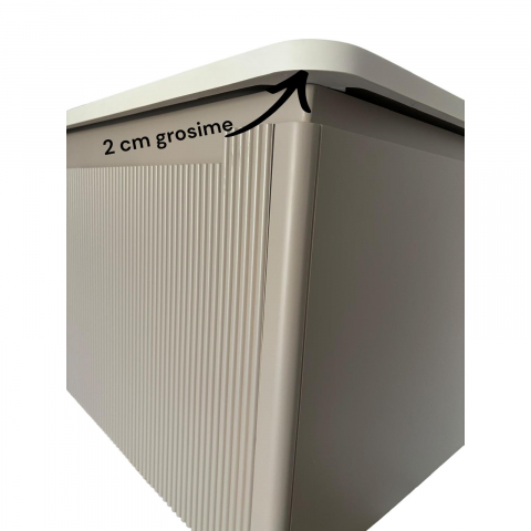 Set mobilier baie suspendat din compozit mineral, corp 80x50x46 cm cu blat 2 cm și lavoar inclus, dulap cu oglindă 80x70x14 cm, AVI-4110 [6]