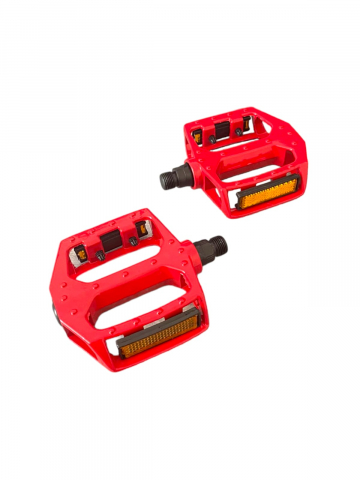 Pedale bicicleta - Set pedale pentru bicicleta, aluminiu, rosii, AVI-28