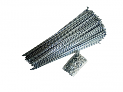 Spite si nipluri biciclete - Set spite cu nipluri pentru bicicleta, 14x255mm, AVI-2648