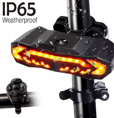 Stop bicicleta 5 in 1 cu semnalizare, lumina frana, alarma antifurt, stop, senzor franare, sonerie, comenzi wireless, reincarcare USB, waterproof, AVI-4355 [5]