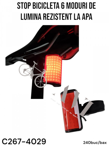 Stop pentru bicicleta de mare putere, incarcare USB, waterproof, AVI-4029 [2]