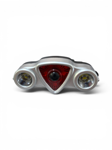 Stop pentru bicicletă LED, AVI®, lumină roșie centrală și lumini laterale albe, reîncărcabil USB-C, prindere rapidă, AVI-5429 [2]