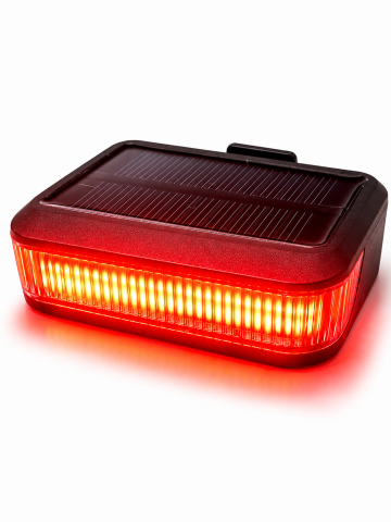 Accesorii si piese de schimb biciclete - Stop pentru bicicletă LED, AVI®, lumină roșie și albă, 150 lm, încărcare solară și USB-C, acumulator 650 mAh, 65 × 53 × 19 mm, AVI-5477