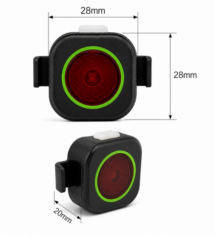 Stop pentru bicicletă LED, AVI®, reîncărcabil USB-C, prindere rapidă, 28 × 28 × 20 mm, AVI-5476 [5]