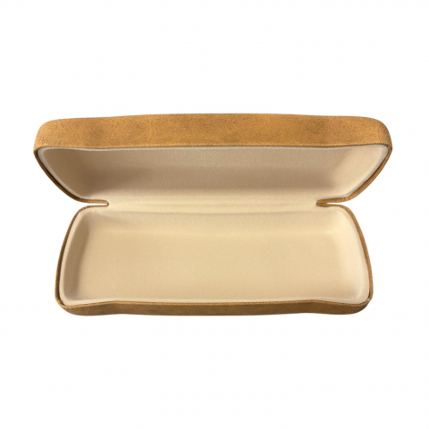 Toc etui pentru ochelari, 16 x 6.3 x 3.6 cm, exterior din piele ecologică netedă, maro AVI-5199 [1]