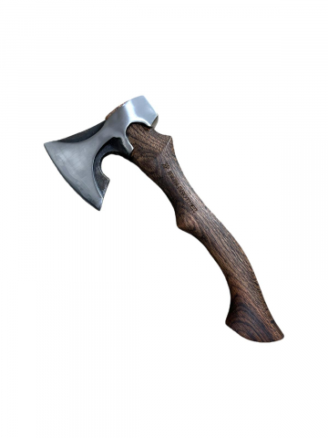 Topoare - Toporișcă AVI® pentru camping, bushcraft, outdoor, 950g, lamă 11cm, lungime totală 35cm, mâner lemn vintage ars, 2 pene de rezervă – AVI-5146