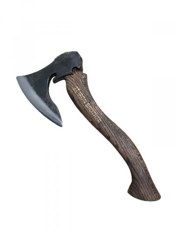 Topoare - Toporișcă AVI® pentru camping, bushcraft, outdoor, 1100g, lamă 16.5cm, lungime totală 39cm, mâner lemn vintage ars, 2 pene de rezervă – AVI-5145