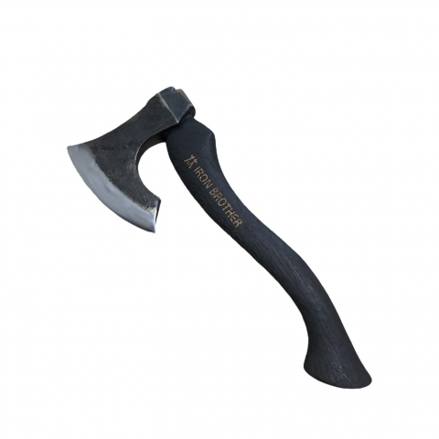 Topoare - Toporișcă AVI® pentru camping, bushcraft, outdoor, 1200g, lamă 14.3cm, lungime totală 40cm, mâner lemn vintage ars negru, 2 pene de rezervă, AVI-5144