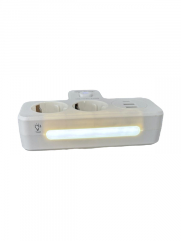 Triplu stecher 2500W, cu 2 prize, 2 x USB, 1 x USB-C fastcharge, 20w, cu intrerupator si iluminare LED, AVI-4800 [3]