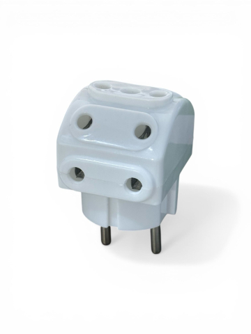 Casa - Triplu ștecher plastic, 5 prize simple, adaptor priză multiplu, AVI-14