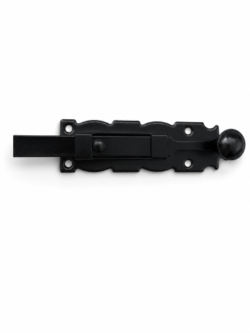 Zăvor culisant negru pentru poartă și ușă, AVI®, 6" / 15.5 cm, cu mâner de acționare, design decorativ, AVI-5273 [1]