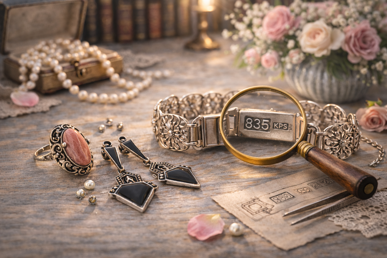 marcaj argint 835 pe bratara vintage verificare autenticitate bijuterii argint