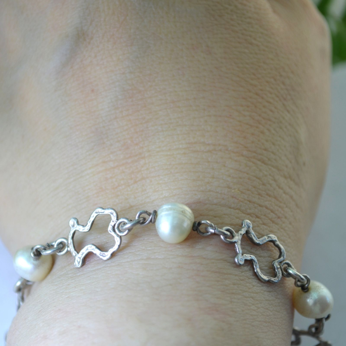 Bratara argint vintage, perle naturale si ursuleti TOUS A Vintage Collection [3]
