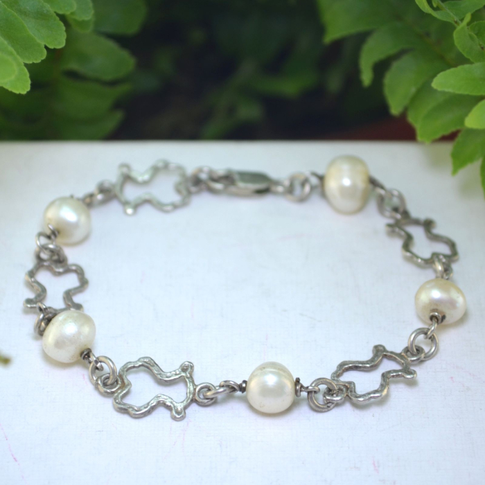 Bratara argint vintage, perle naturale si ursuleti TOUS A Vintage Collection [4]