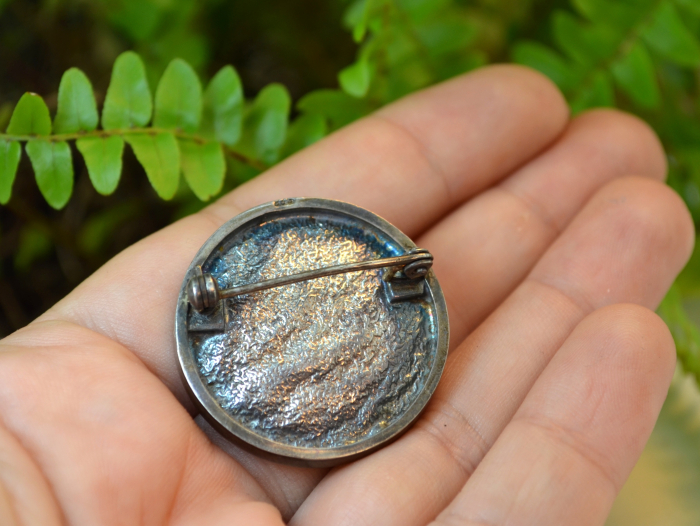 Brosa argint masiv Mid-Century chihlimbar Marea Baltica design modernist stil brutalist [3]