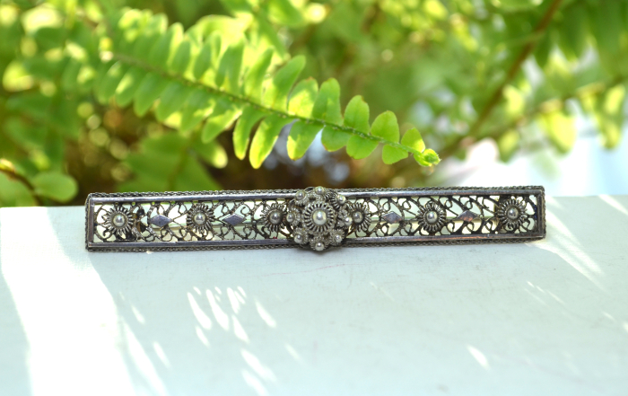 Brosa argint veche, filigran dantela A Vintage Collection [2]