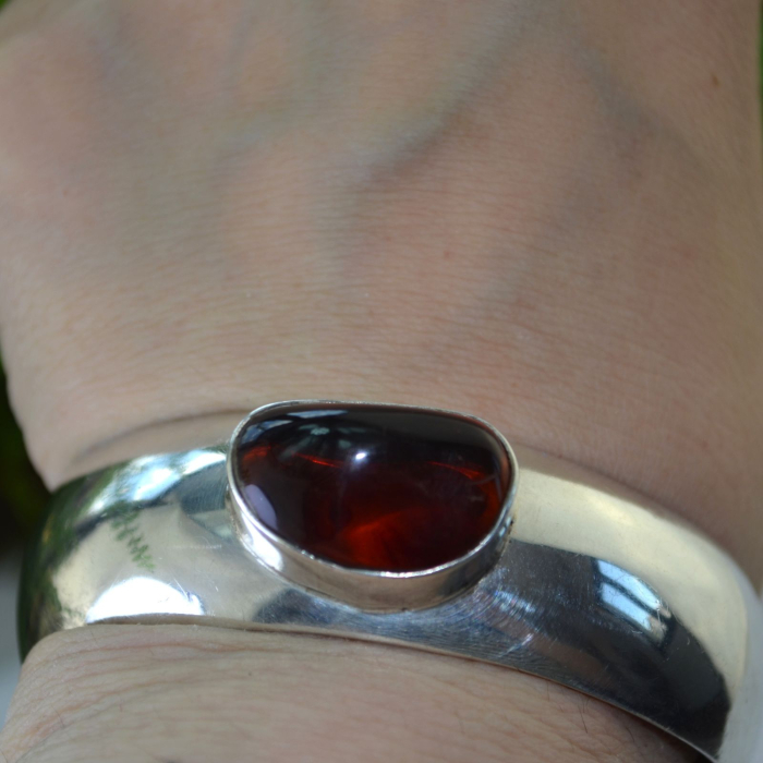 Bratara argint Cuff vintage, chihlimbar natural A Vintage Collection [4]