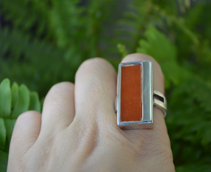 Inel argint statement vintage, Carneol natural [3]