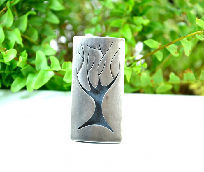 Brosa argint Mid Century, Pomul vietii [4]