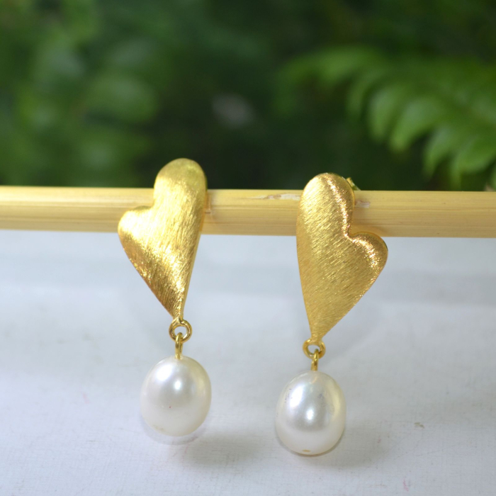 Cercei argint aurit, design romantic, perle naturale A Vintage Collection [5]