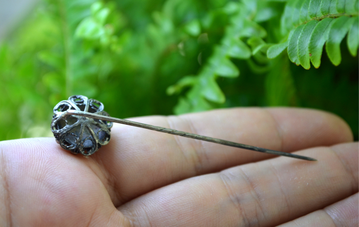 Ac de rever antic din argint, filigran balcanic [2]