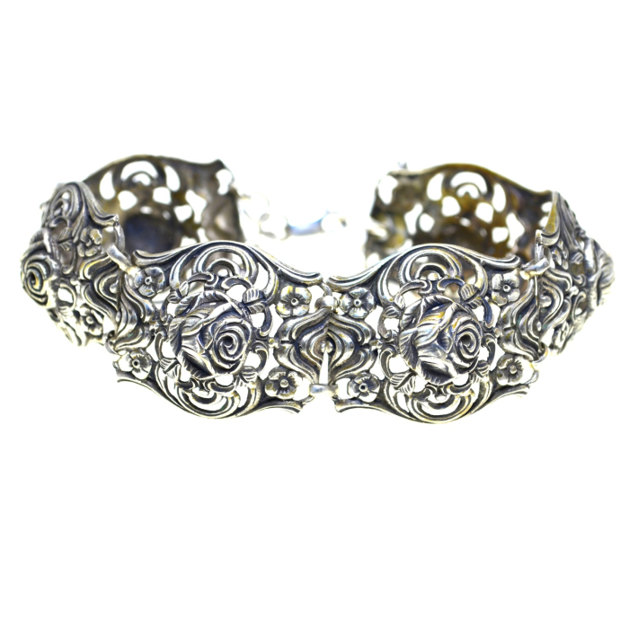 Bratara argint antica, design Baroque [1]