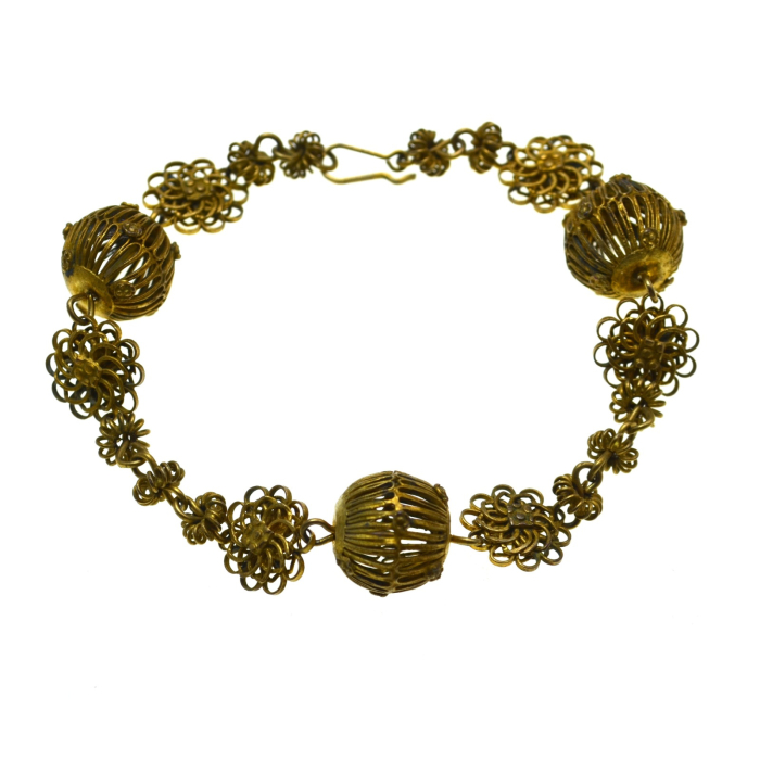 Bratara argint aurit antic Tambourine, Filipine [1]