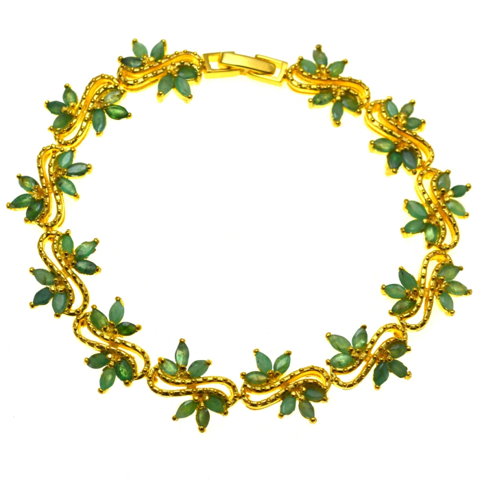 Bratara argint aurit, smaralde naturale [1]