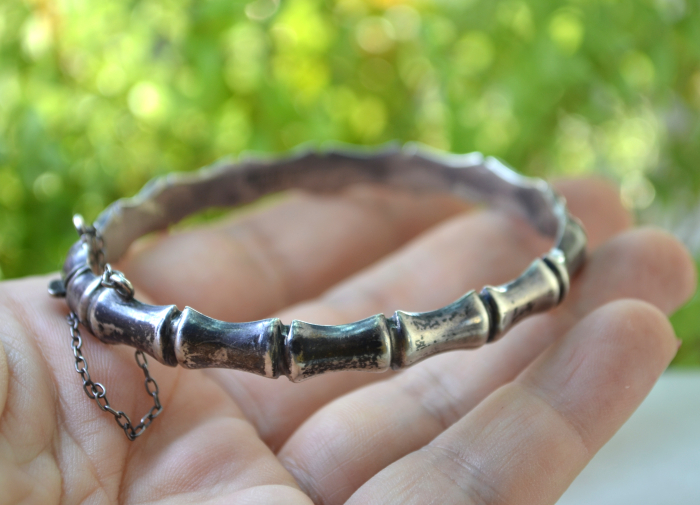 Bratara argint Bambus vintage, atelier Birmingham [3]