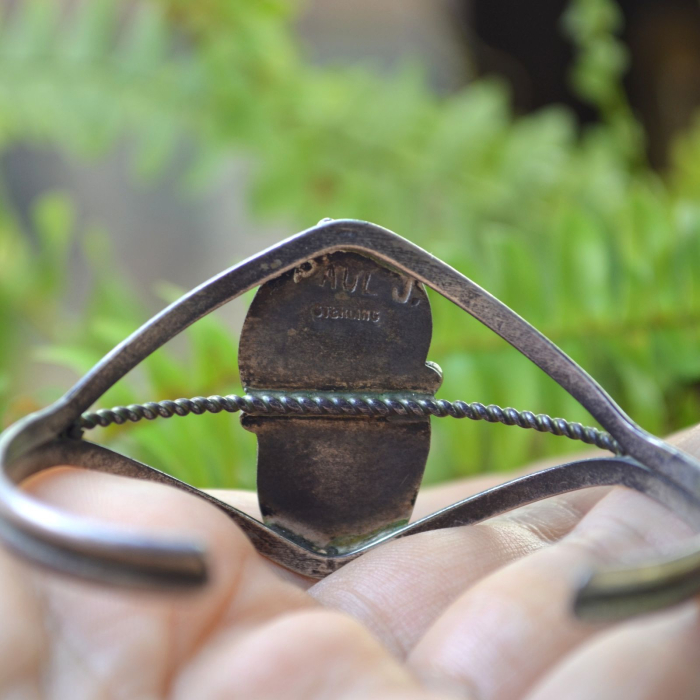 Bratara argint cuff Navajo, turcoaze, semnata Paul J A Vintage Collection [3]