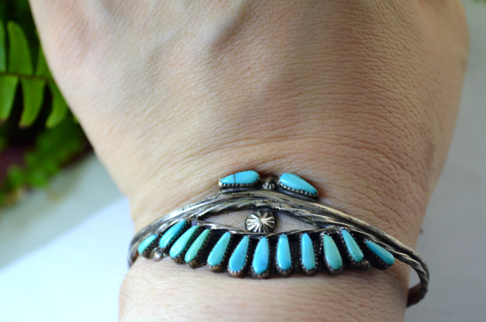 Bratara argint etnica Zuni, turcoaze naturale [3]