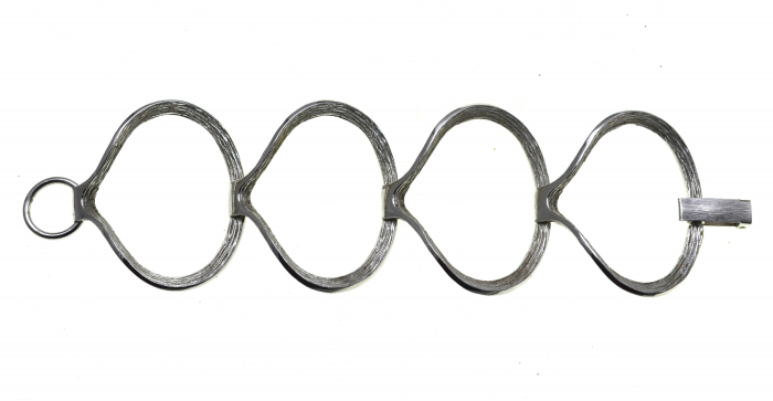 Bratara argint masiv Mid-Century, rodiata [4]