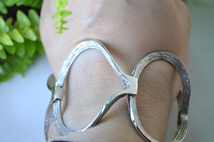 Bratara argint masiv Mid-Century, rodiata [3]