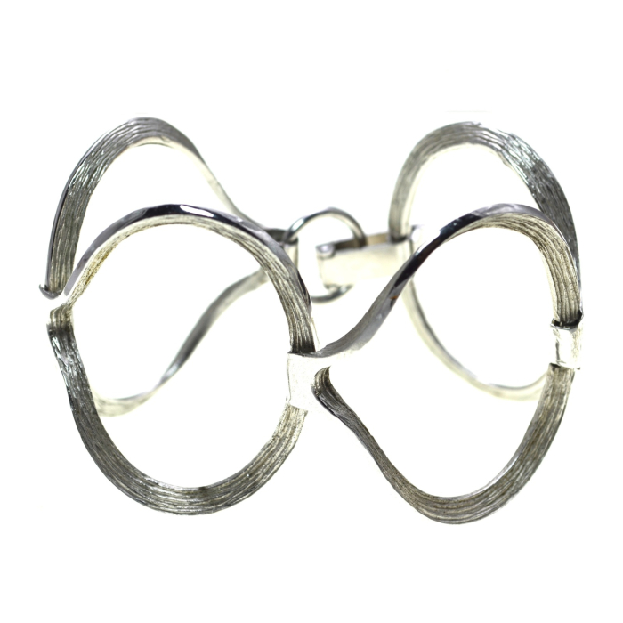 Bratara argint masiv Mid-Century, rodiata [1]