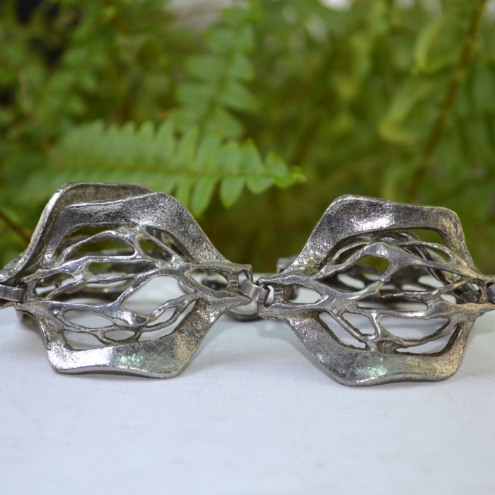 Bratara argint masiv Mid-Century sculpturala A Vintage Collection [4]