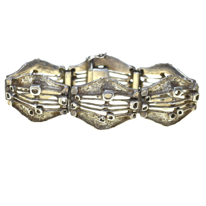 Bratara argint masiv Mid-Century, semnata [1]