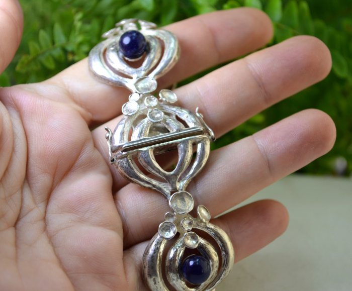 Bratara argint masiv Mid-Century, semnata designer [2]