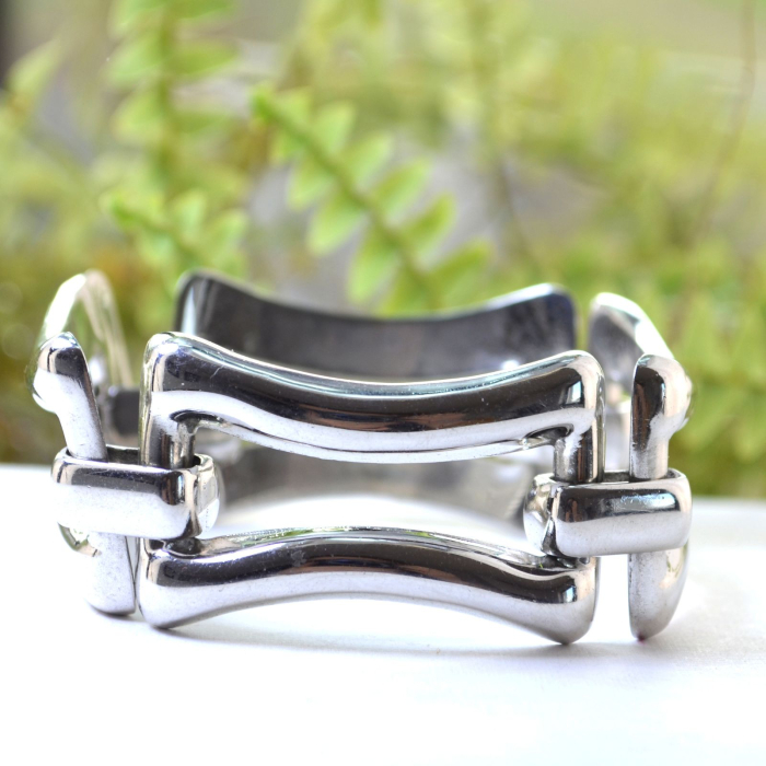 Bratara argint masiv, rodiata, geometrica stil Tiffany A Vintage Collection [4]