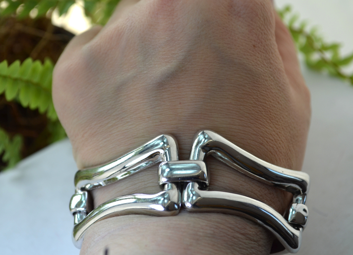 Bratara argint masiv, rodiata, geometrica stil Tiffany A Vintage Collection [3]