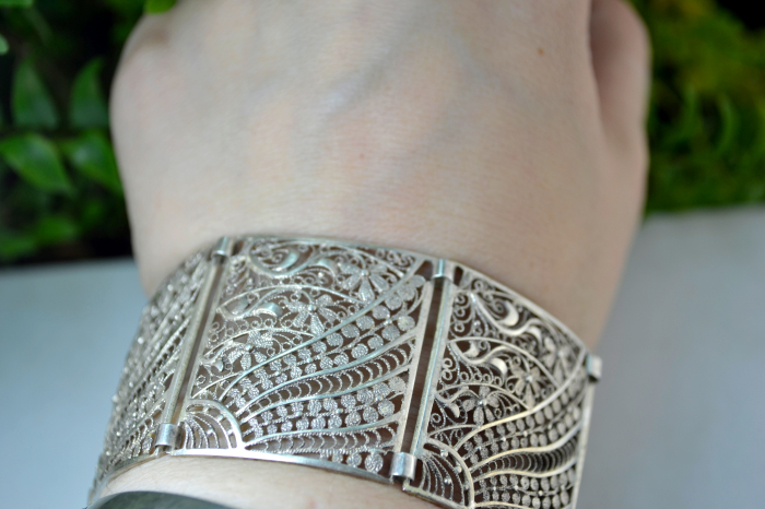 Bratara argint masiv vintage filigran bogat ornamentat lucart manual [2]