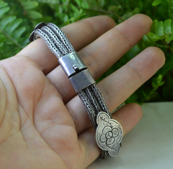 Bratara argint masiva etnica vintage, Rajasthan [4]