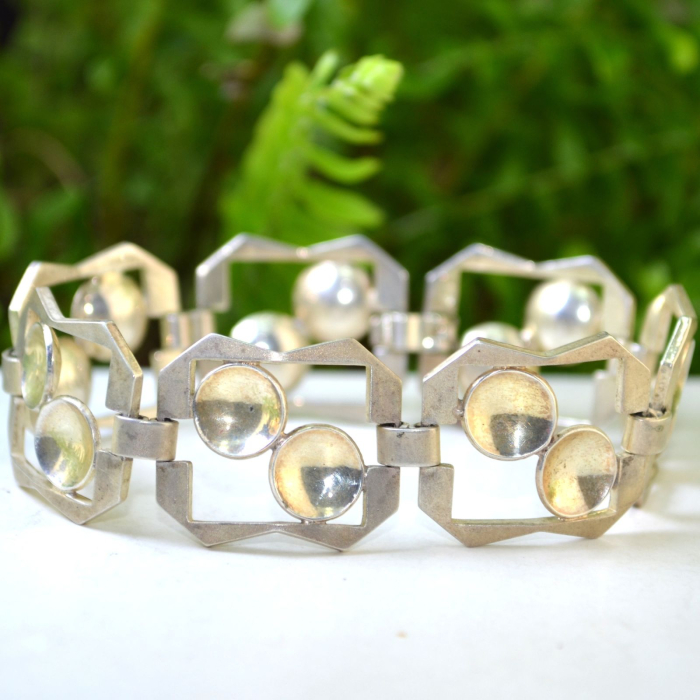 Bratara argint Mid Century, design Atomic Age [4]