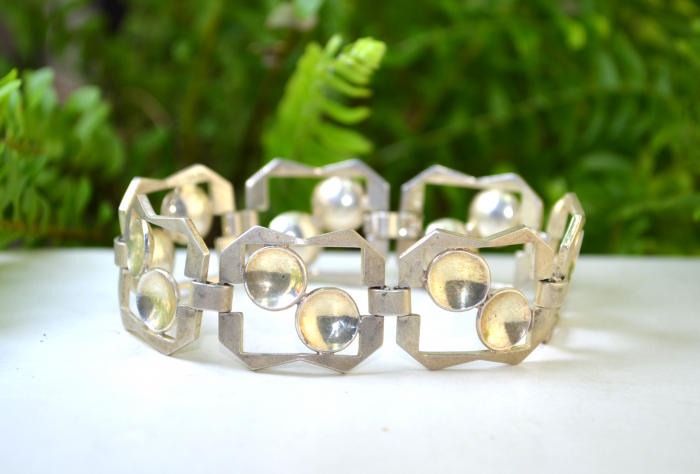 Bratara argint Mid Century, design Atomic Age [4]