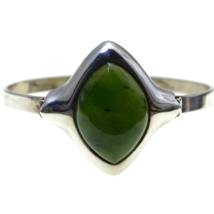Bratara argint Mid Century, Jad nefrit [1]